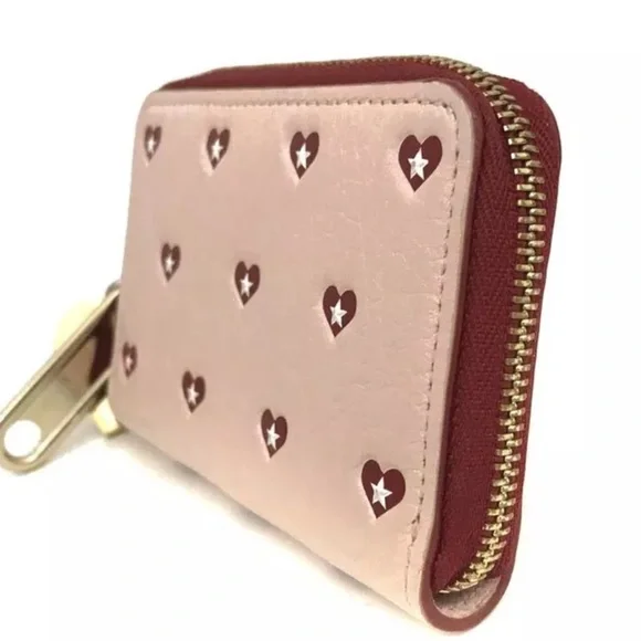 Authentic Jimmy Choo Heart Star Leather Coin Purse Wallet Bicolor VALENTINES 💘 - Picture 11 of 13